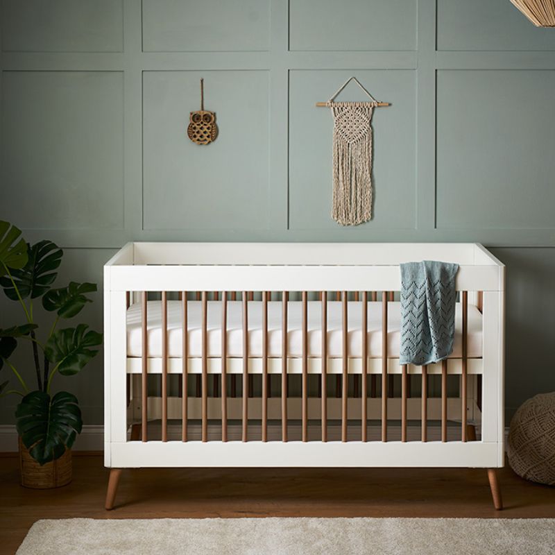 Obaby Maya Cot Bed White With Natural