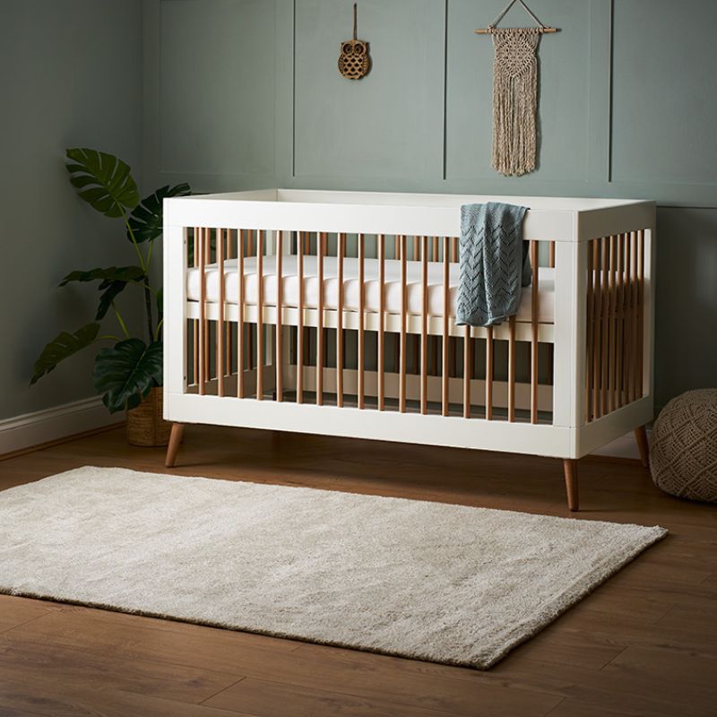 Obaby Maya Cot Bed White With Natural