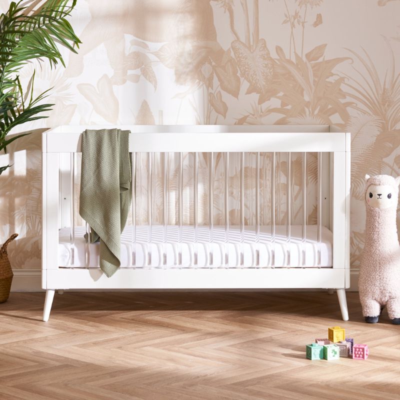 Obaby Maya Cot Bed White With Acrylic