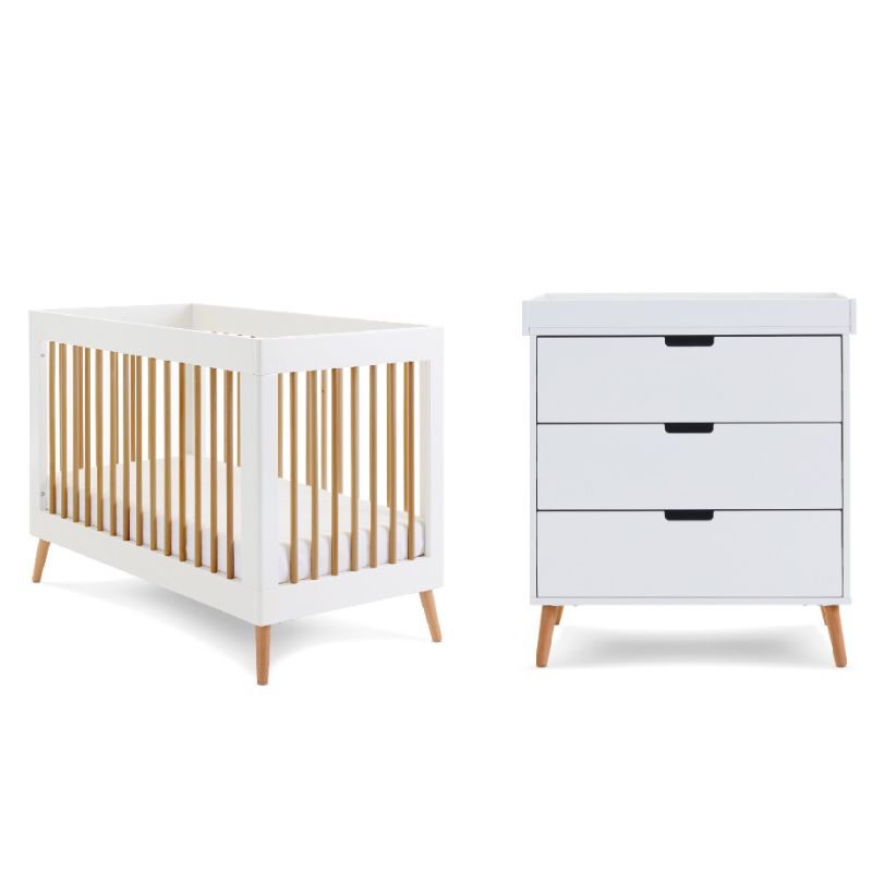 Obaby Maya Mini 2 Piece Room Set White with Natural