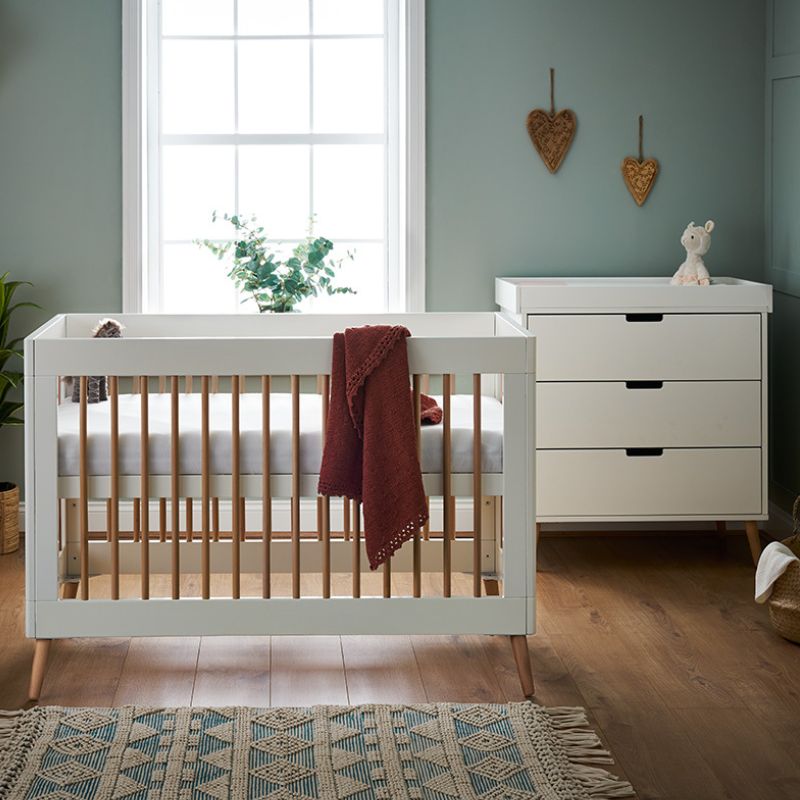 Obaby Maya Mini 2 Piece Room Set White with Natural