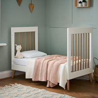 Thumbnail for Obaby Maya Mini Scandi Cot Bed White With Natural