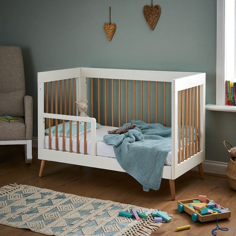 Obaby Maya Mini Scandi Cot Bed White With Natural