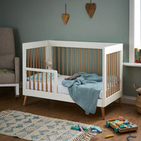 Thumbnail for Obaby Maya Mini Scandi Cot Bed White With Natural