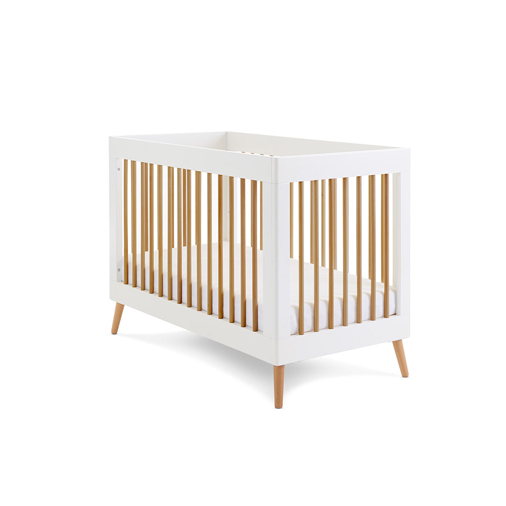 Obaby Maya Mini Cot White With Natural