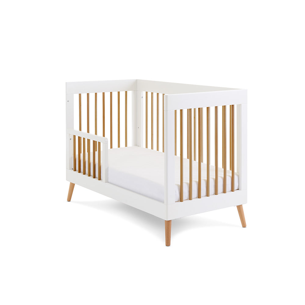 Obaby Maya Mini Cot White With Natural