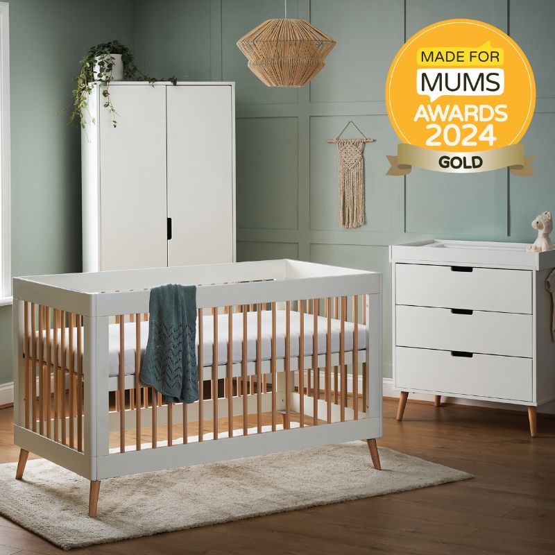 Obaby Maya 3 Piece Room Set White with Natural