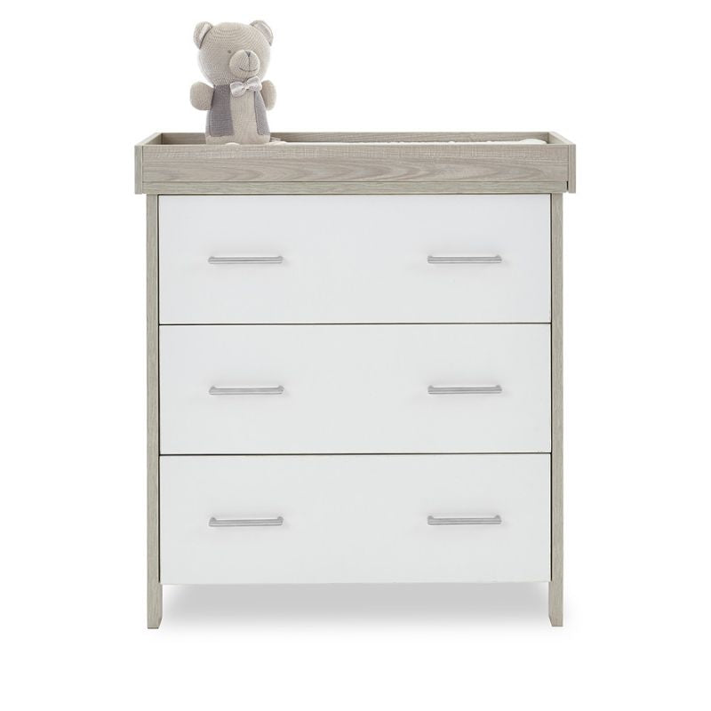 Obaby Nika Drawers  Grey Wash & White