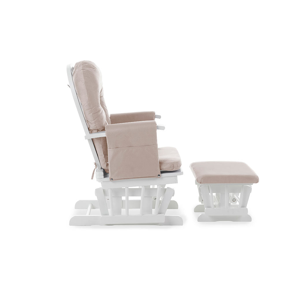 Obaby Reclining Glider Chair and Stool Sand