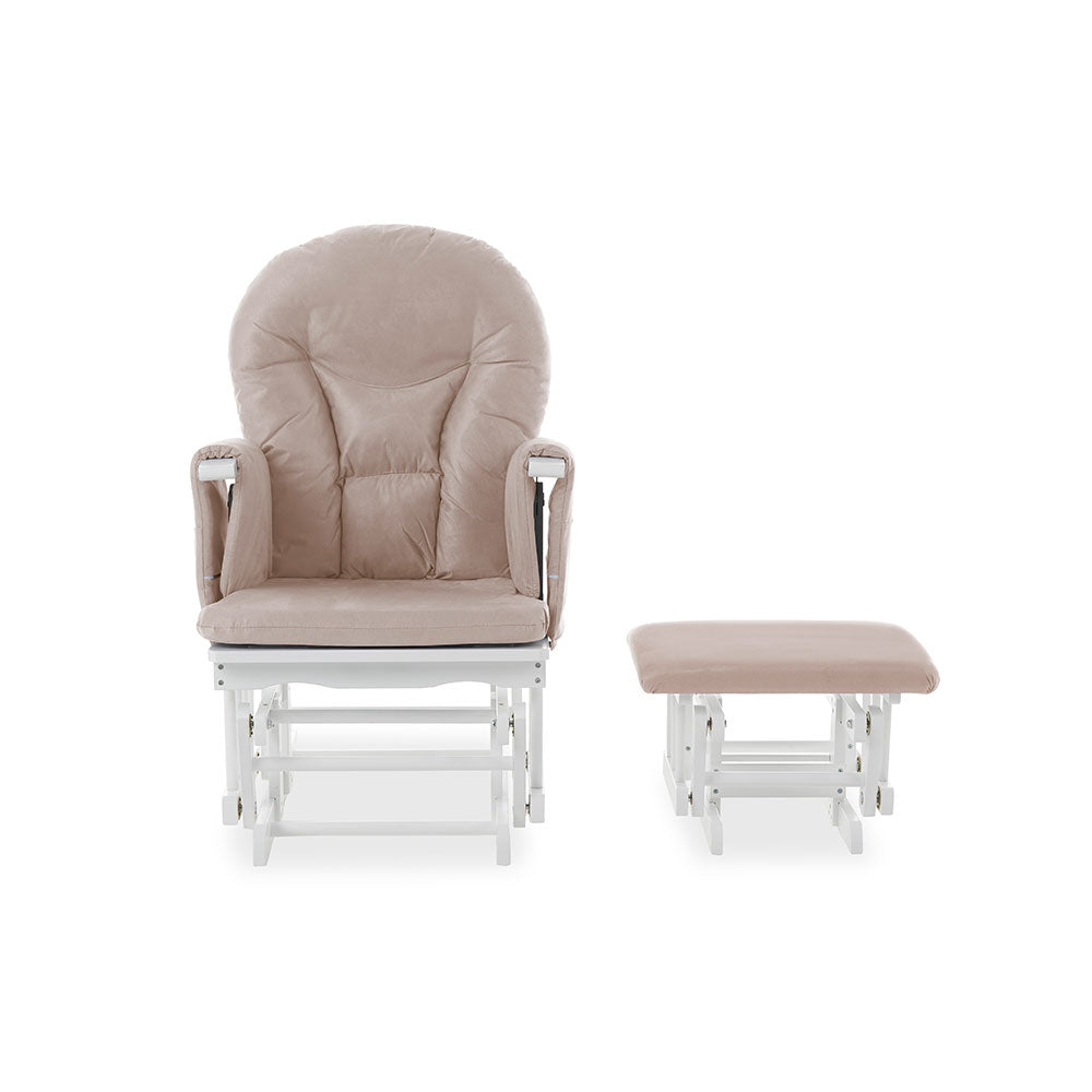 Obaby Reclining Glider Chair and Stool Sand