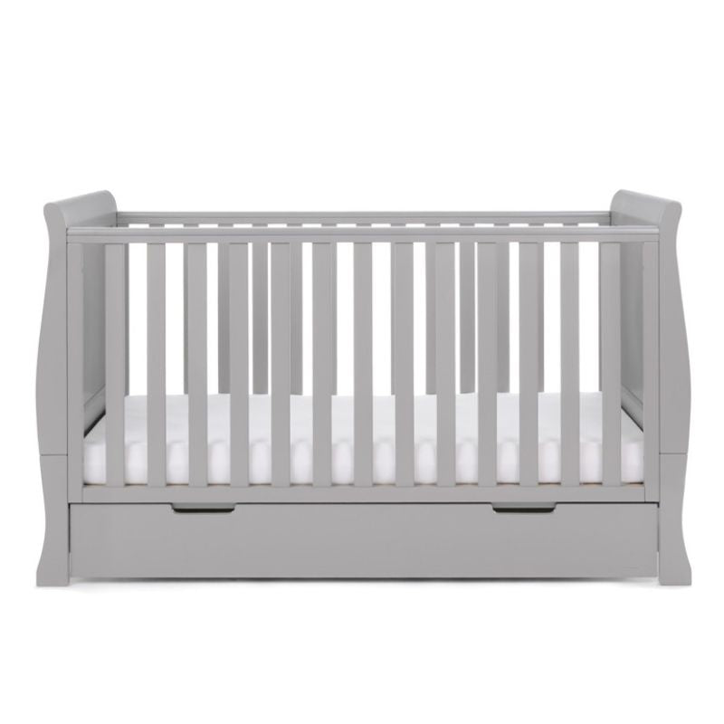 Obaby Stamford Classic Sleigh Cot Bed Warm Grey