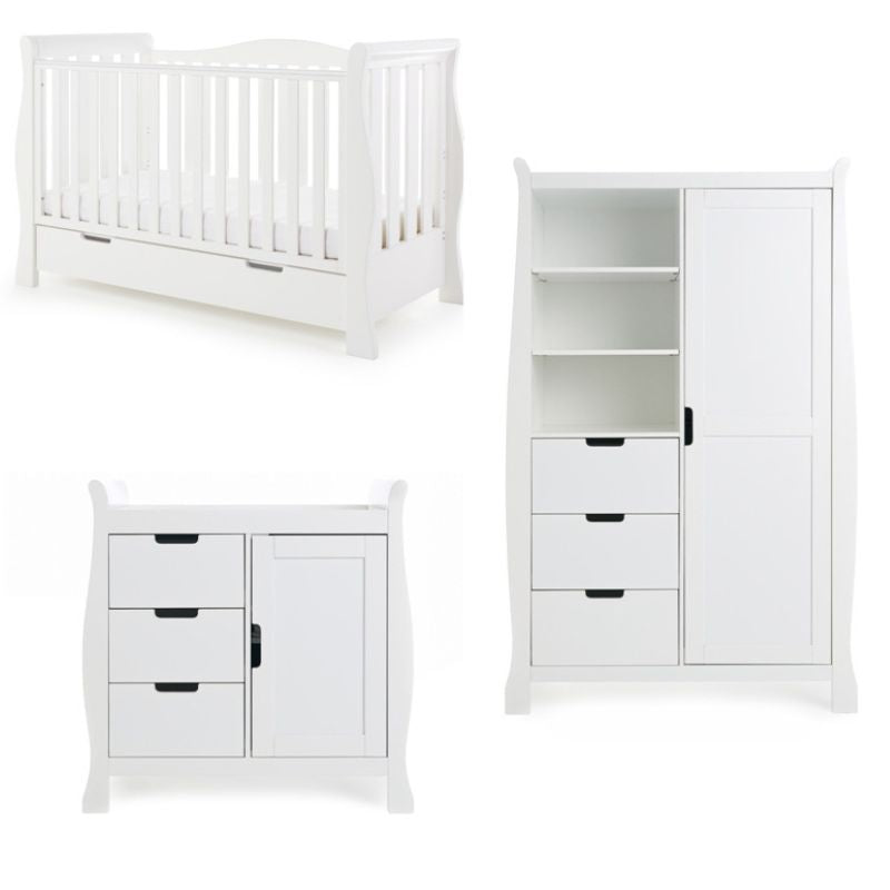 Obaby Stamford Luxe 3 Piece Room Set White