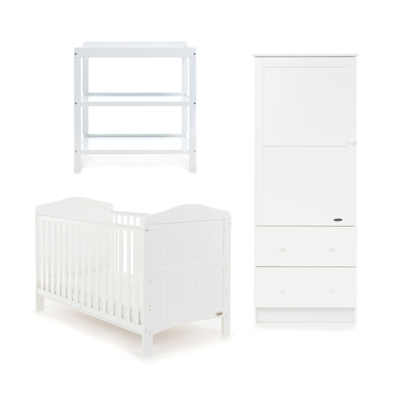 Obaby Whitby 3 Piece Room Set White - BABY STORE UK