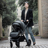 Thumbnail for Babymore Kai Pram Pushchair Forest Grey