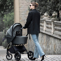 Thumbnail for Babymore Kai Pram Pushchair Forest Grey