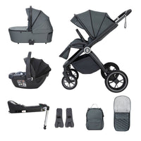 Thumbnail for Babymore Kai Travel System Coco with Base Forest Grey