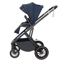 Thumbnail for Babymore Chia Travel System Pecan With Base Midnight Blue