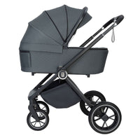 Thumbnail for Babymore Kai Travel System Pecan with Base Forest Grey