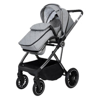 Thumbnail for Babymore Chia Travel System Pecan With Base Pearl Grey