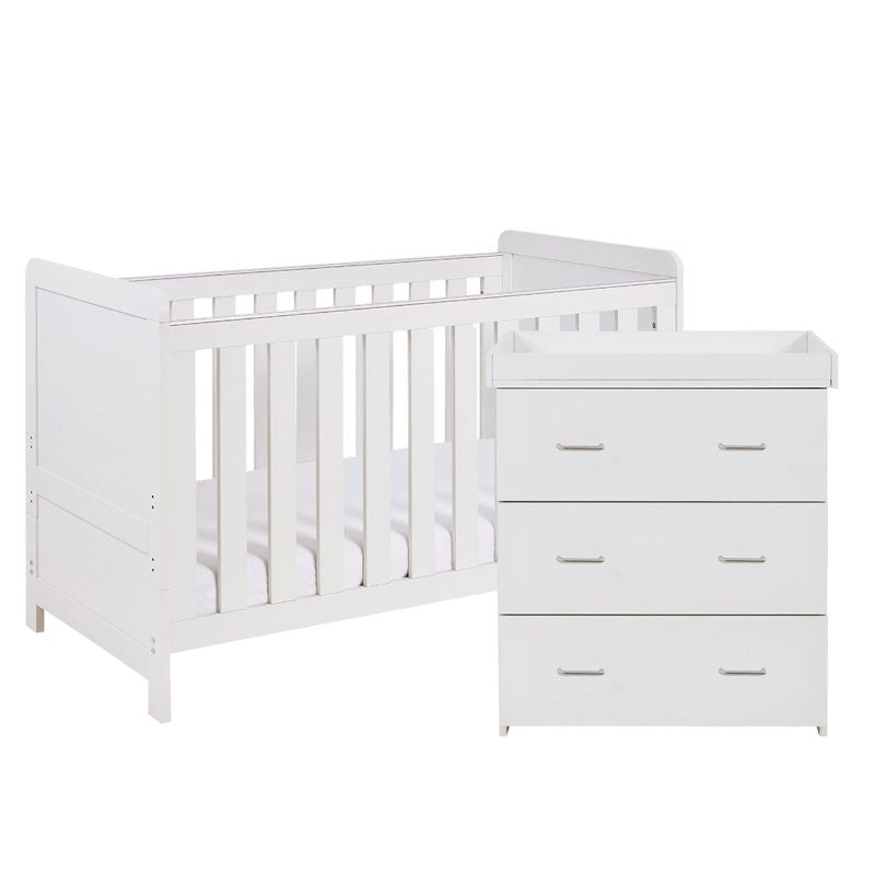 Babymore Caro 2 Piece Nursery Set White Wash