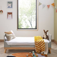 Thumbnail for Babymore Mona Cot Bed White Grey