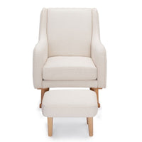 Thumbnail for Babymore Ida Nursing Chair with Stool Ivory