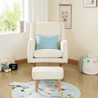 Thumbnail for Babymore Ida Nursing Chair with Stool Boucle