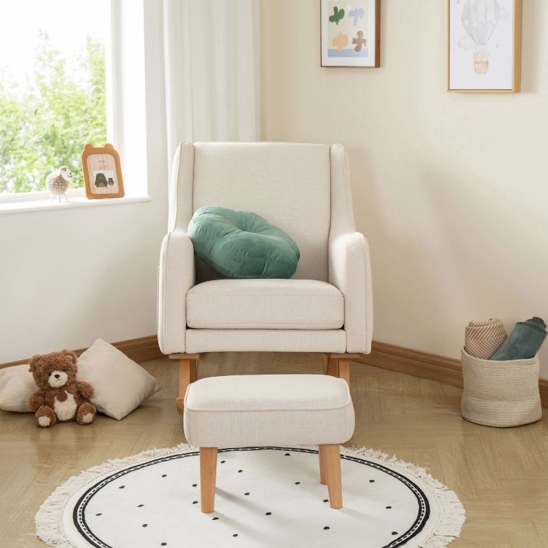 Babymore Ida Nursing Chair with Stool Ivory