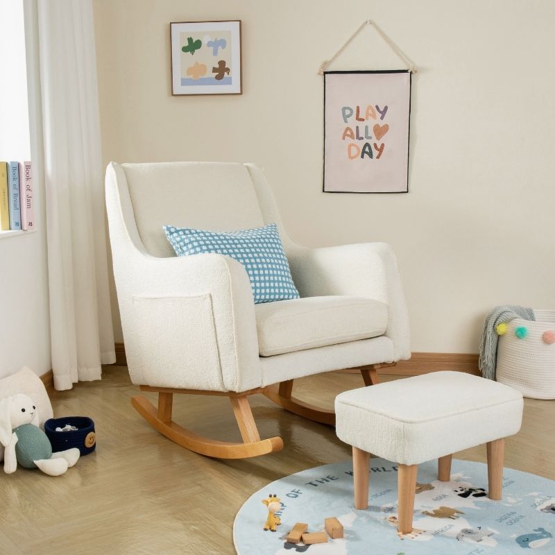 Babymore Ida Nursing Chair with Stool Boucle