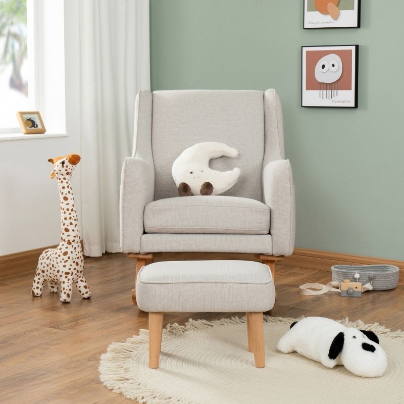 Babymore Ida Nursing Chair with Stool Cashmere